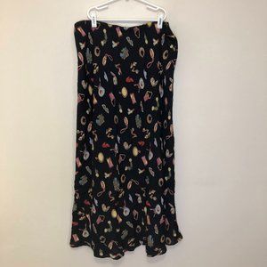 Vintage Laureate Accessory Printed Maxi Skirt (L)